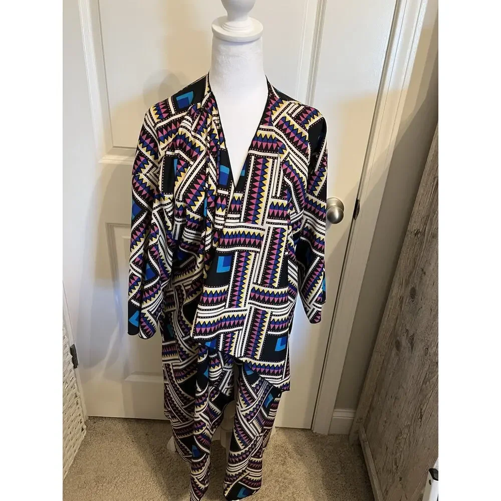 LuLaRoe Shirley Kimono Large Southwestern Aztec Open Front Duster NWT